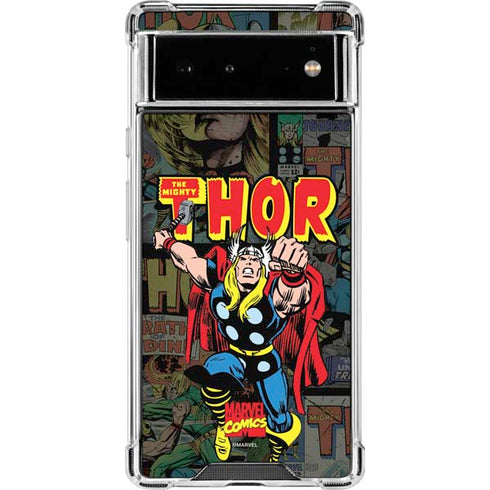 Marvel Classic Comics The Mighty Thor Vintage Google Pixel 6 Clear Case